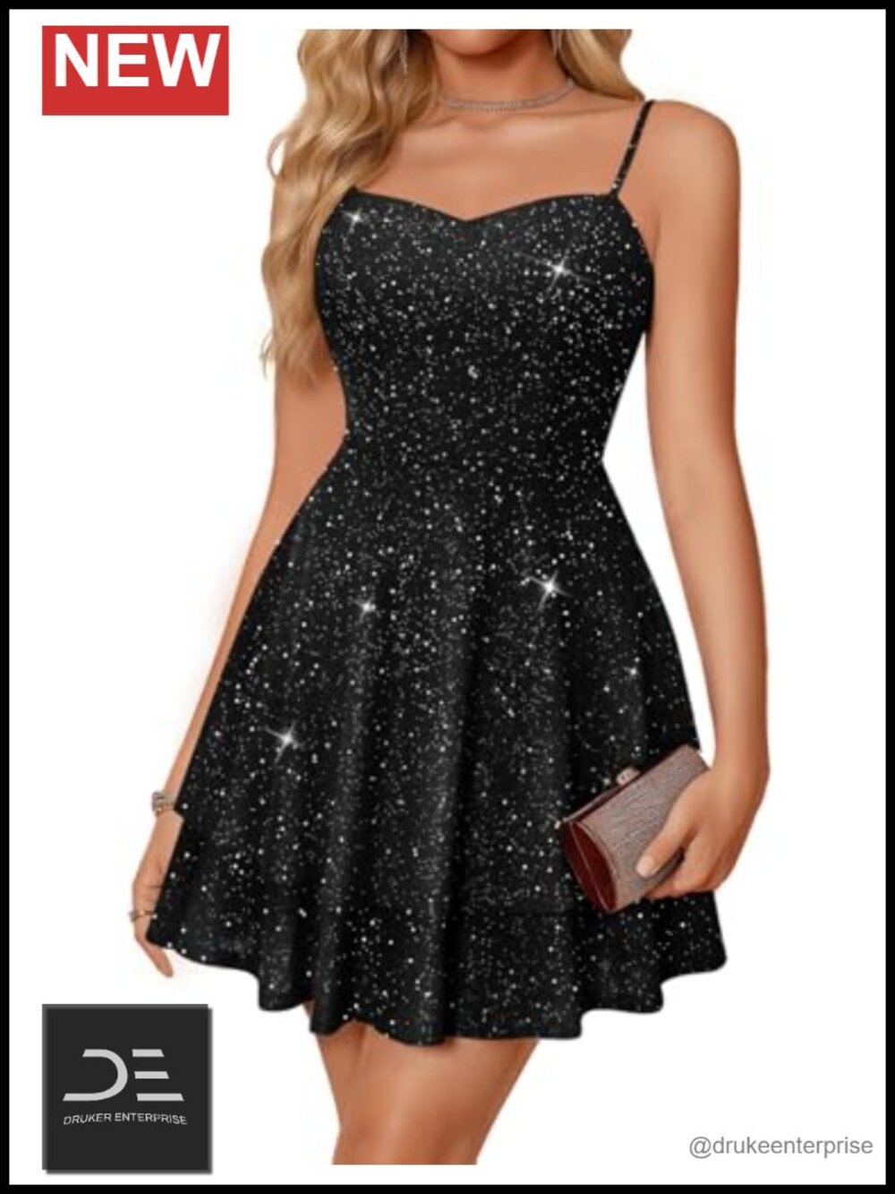 Sparkly Sequin Mini Dress V-Neck Spaghetti Strap Homecoming Cocktail Party
